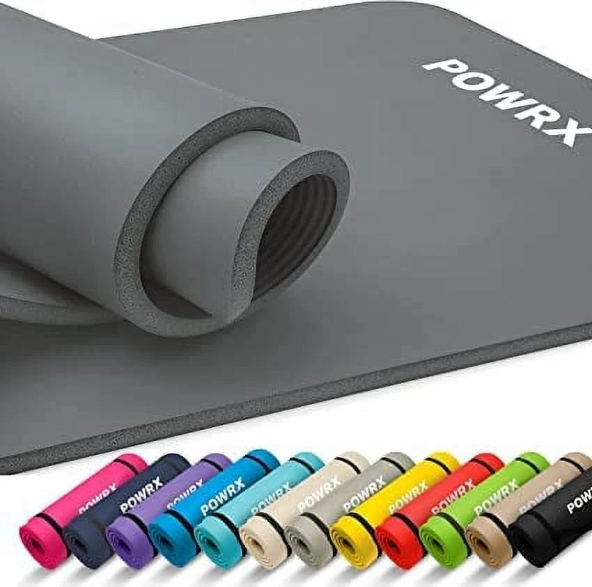 Exercise Yoga Mat Extra Thick Large with Carrying Strip and Bag Nonslip Skin
