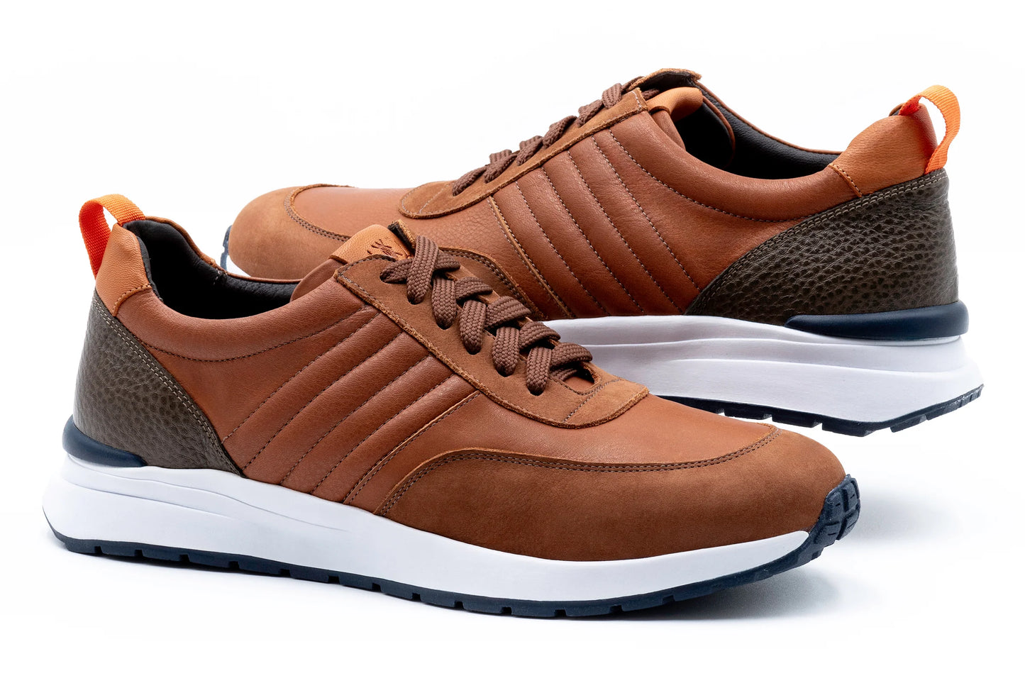 Dawson Saddle Leather Sneakers - Whiskey