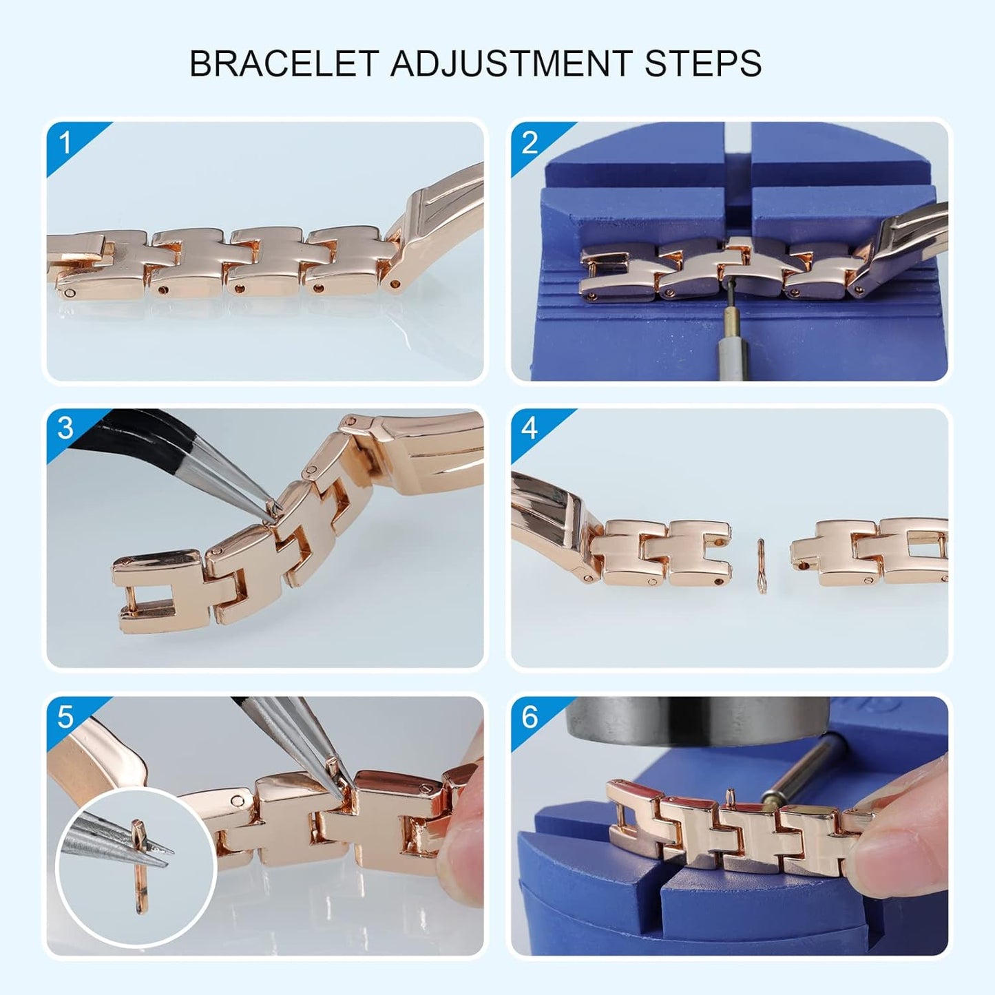 Clastyle Rose Gold Watch and Bracelets Set with 3 Bangle Elegant Mothers Day Gift for Momdiamond Women Bracelet Watch Set Stainless Steel Strap Ladies Wrist Watches