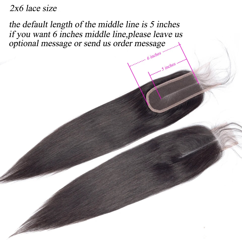 Queenlike Human Hair Bundles with A 2x6 Deep Kim HD Lace Closure 12A Hair Bundles with Closures Brazilian Raw Hair Bundles