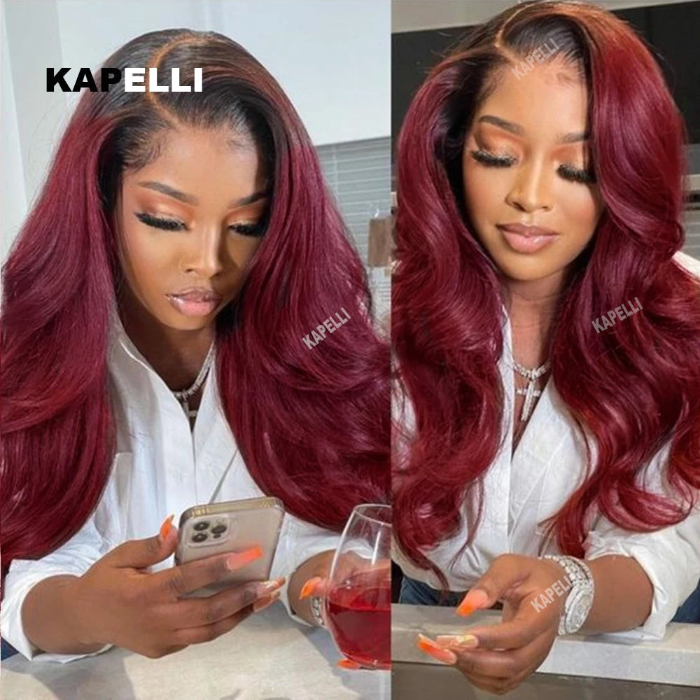 1B99J Body Wave Bundles With Closure Brazilian Human Hair Weave Bundles With 4x4 Lace Closure Hair Extension 3/4 Bundles Remy