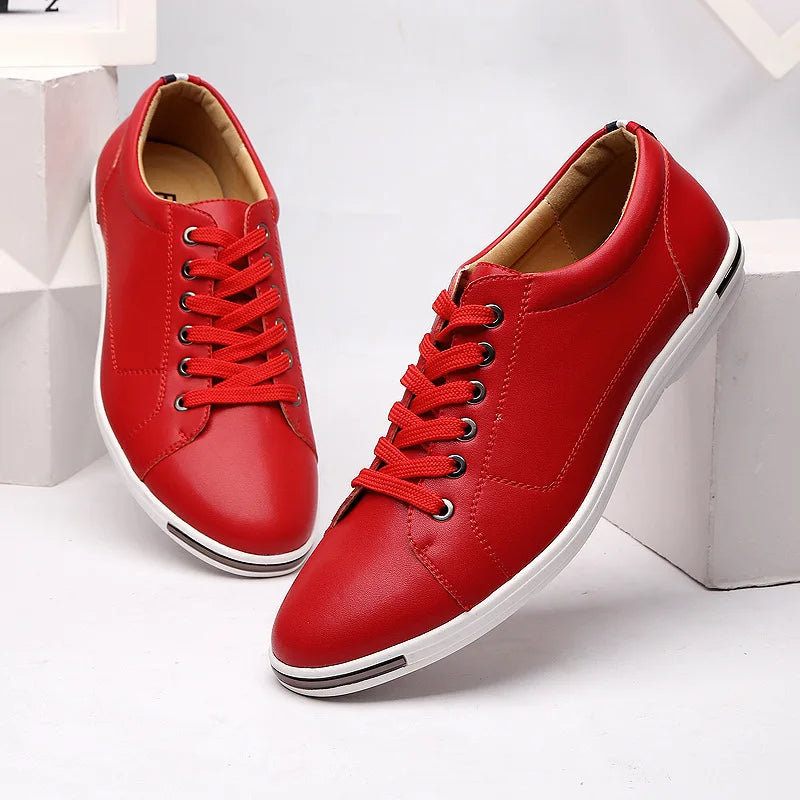 Men Casual Leather Shoes Fashionable Men Shoes Minimalist Designer Men Shoes Breathable Classic Lace Up Sports Shoes Board Shoe