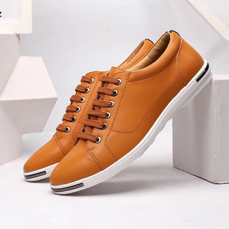 Men Casual Leather Shoes Fashionable Men Shoes Minimalist Designer Men Shoes Breathable Classic Lace Up Sports Shoes Board Shoe