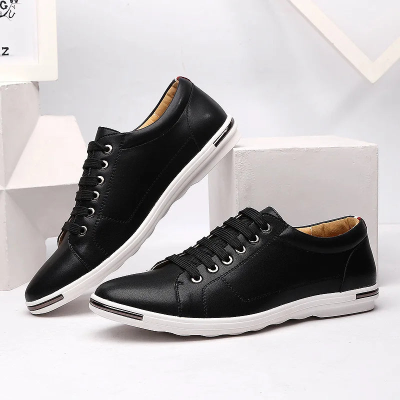 Men Casual Leather Shoes Fashionable Men Shoes Minimalist Designer Men Shoes Breathable Classic Lace Up Sports Shoes Board Shoe