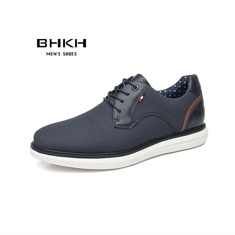 2024 Spring/Summer New Men Shoes Comfy Luxury Brand Men Casual Shoes Lace Up Business Style Dress Shoes BHKH Men Shoes
