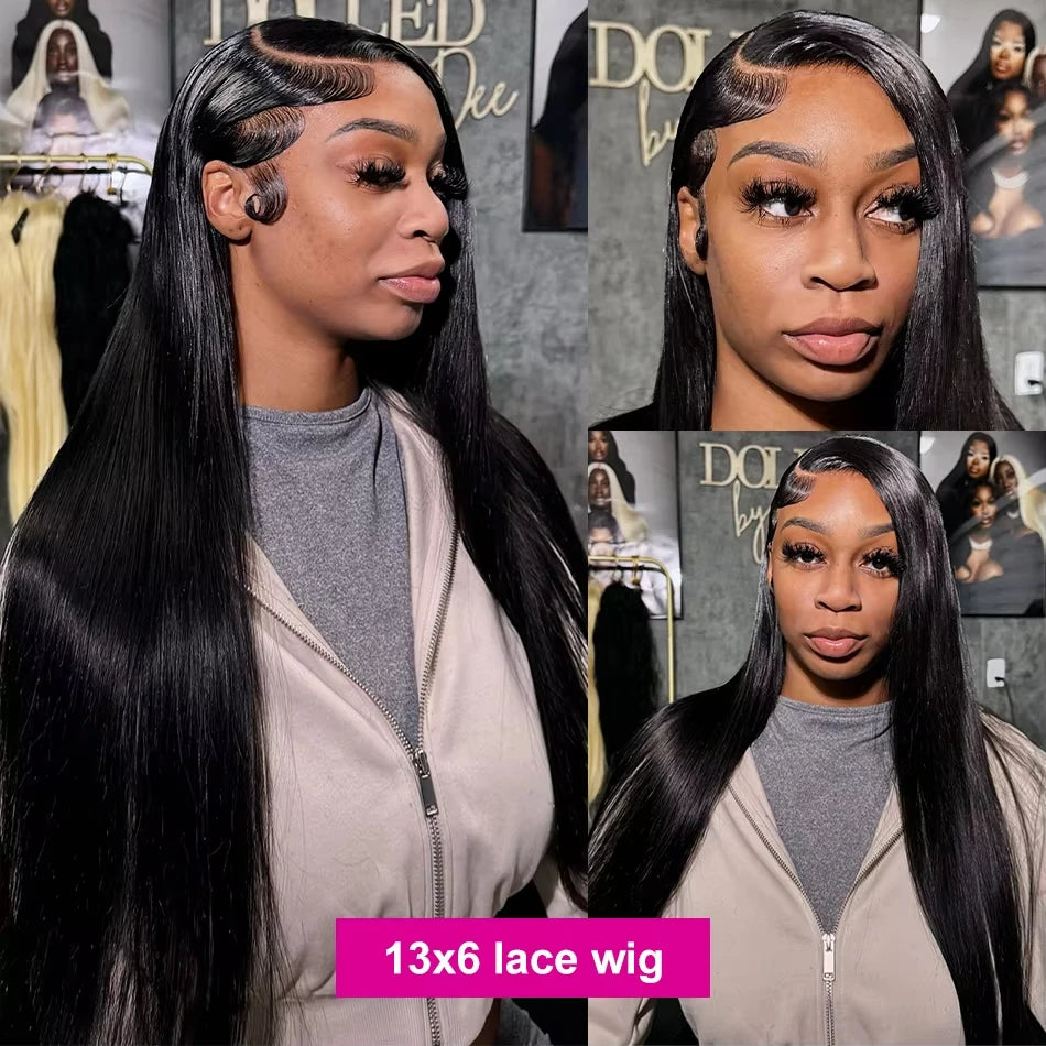 HD 360 Full Lace Wig Human Hair Pre plucked HD Lace Wig 13x6 Human Hair Wigs 30 inch Bone Straight Lace Frontal Wig For Women