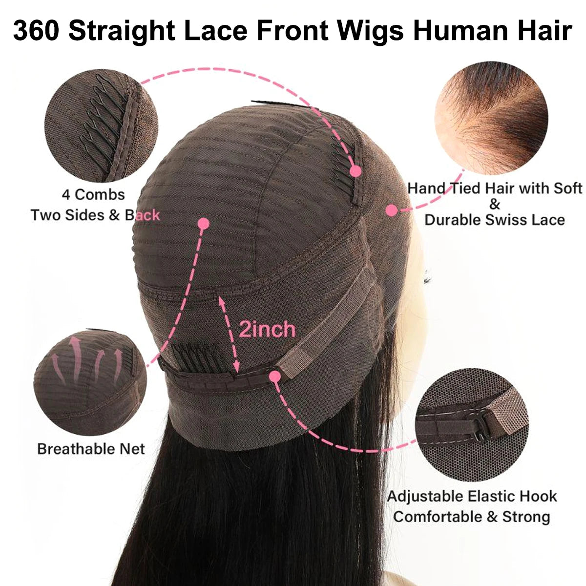 HD 360 Full Lace Wig Human Hair Pre plucked HD Lace Wig 13x6 Human Hair Wigs 30 inch Bone Straight Lace Frontal Wig For Women