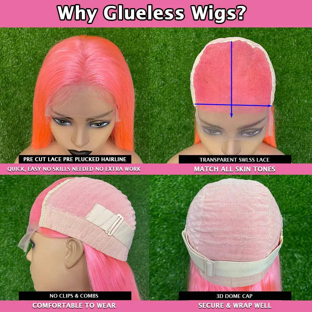 Ginger Orange Glueless Wig 13X6 HD Highlight Lace Front Wig Wave Curly Hair 13X4 Blonde Gradient Orange Lace Front Wig Women
