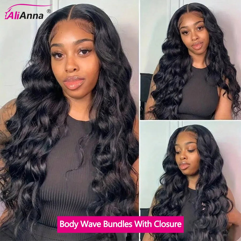 Body Wave Human Hair Bundles And Closure 2x6 HD Lace Closure Human Hair Bundles With 4x4 Closure Brazilian 5x5 HD Lace Closure