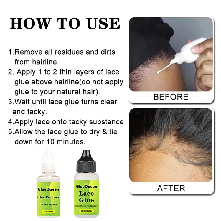 8 pcs Wig Install Kit Wig Glue Tint Spray Glue Pen Heat Protectant Glue Pen Hair Wax Stick Lace Glue For Lace Front Waterproof