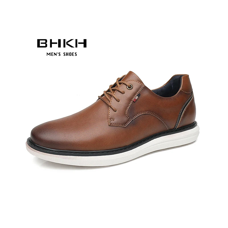 2024 Spring/Summer New Men Shoes Comfy Luxury Brand Men Casual Shoes Lace Up Business Style Dress Shoes BHKH Men Shoes