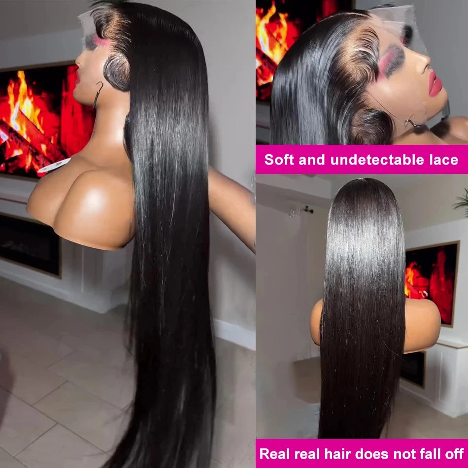 HD 360 Full Lace Wig Human Hair Pre plucked HD Lace Wig 13x6 Human Hair Wigs 30 inch Bone Straight Lace Frontal Wig For Women