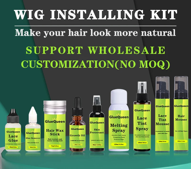 8 pcs Wig Install Kit Wig Glue Tint Spray Glue Pen Heat Protectant Glue Pen Hair Wax Stick Lace Glue For Lace Front Waterproof