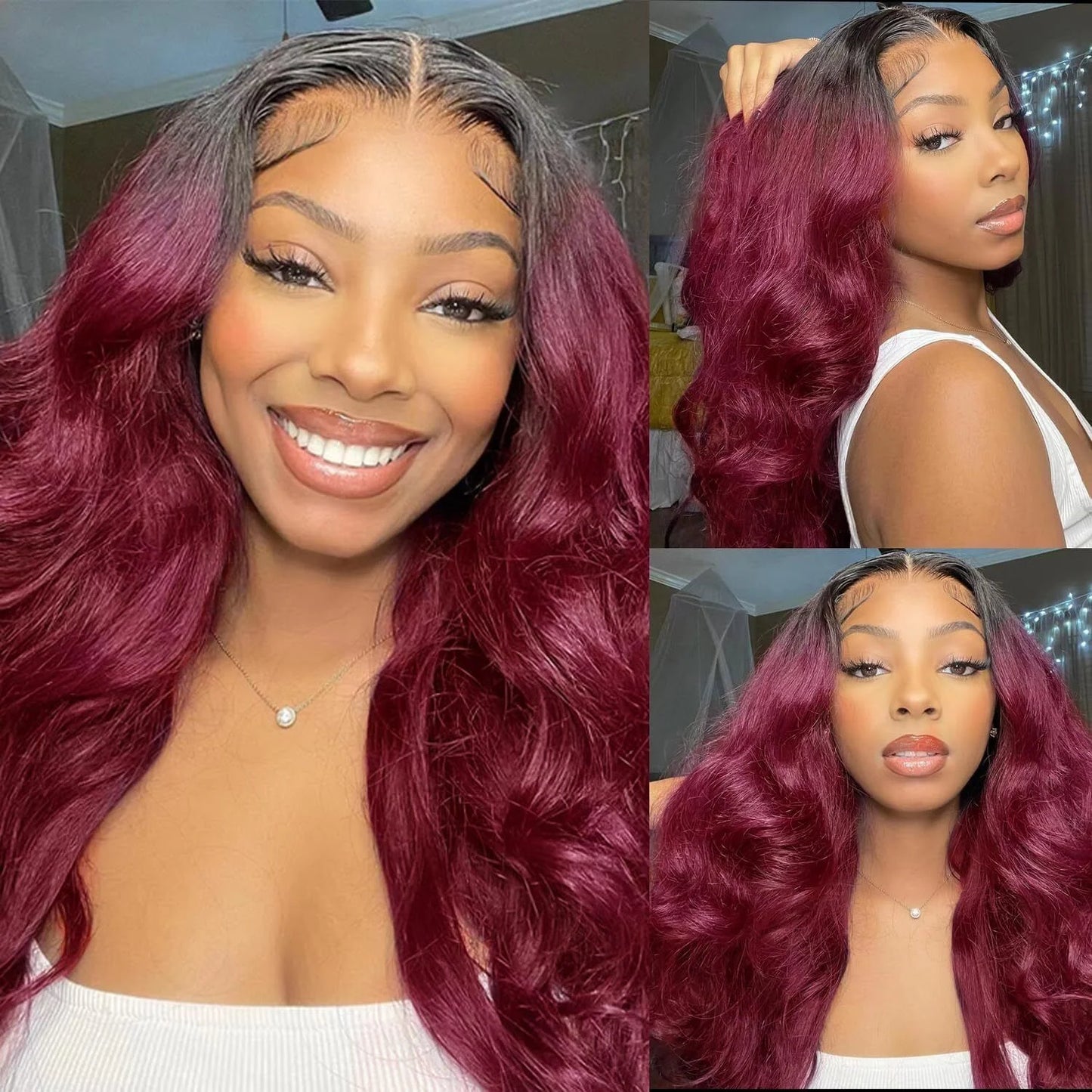1B99J Body Wave Bundles With Closure Brazilian Human Hair Weave Bundles With 4x4 Lace Closure Hair Extension 3/4 Bundles Remy