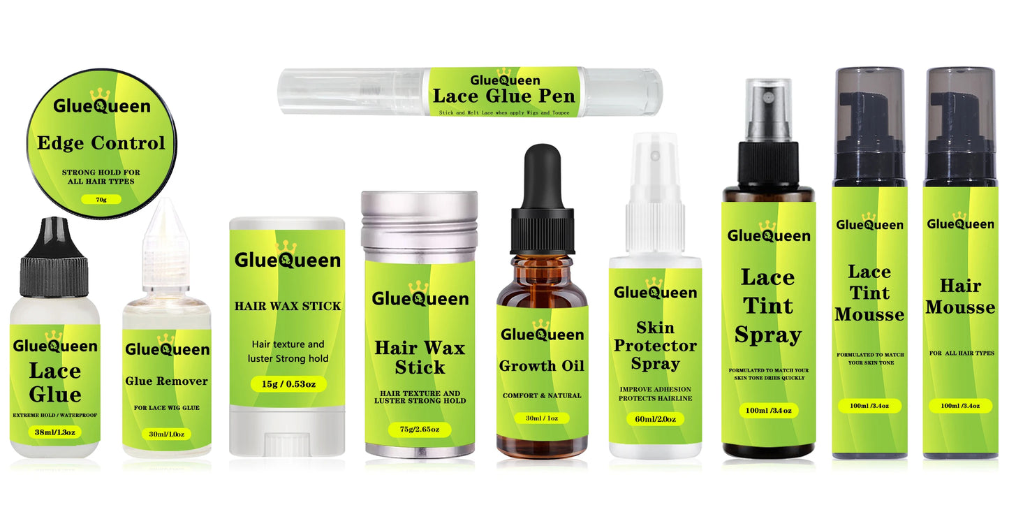 8 pcs Wig Install Kit Wig Glue Tint Spray Glue Pen Heat Protectant Glue Pen Hair Wax Stick Lace Glue For Lace Front Waterproof