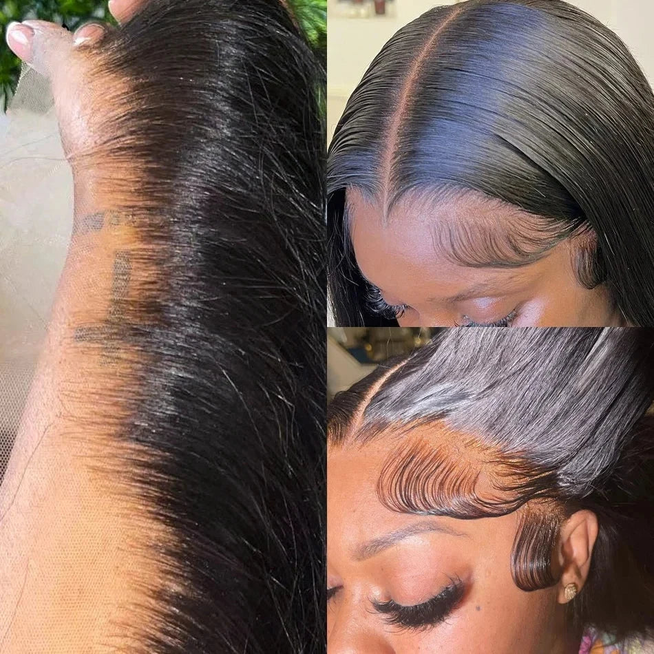 200% Hd Transparent Bone Straight 13x4 Lace Frontal Wigs Pre Plucked Brazilian Remy Hair 5x5 Glueless Wigs Human Hair For Women
