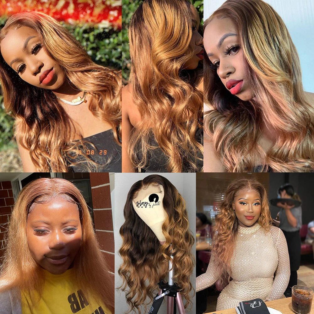 1B99J Body Wave Bundles With Closure Brazilian Human Hair Weave Bundles With 4x4 Lace Closure Hair Extension 3/4 Bundles Remy