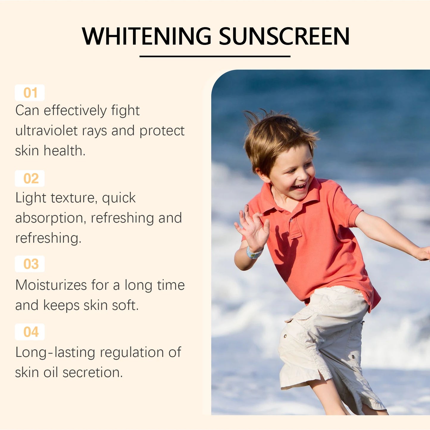 Kids Sunscreen Body Lotion Spf 50 Lightweight Non-greasy Refreshing Face Hydrating Brighten Broad Spectrum Moisturizing Sunblock