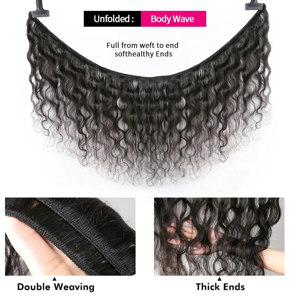 16A Body Wave Human Hair Bundles 100% Brazilian Raw Human Hair 1/3/4 Bundles for Women 16A Thick Bundles human hair For Women