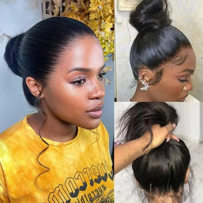 HD 360 Full Lace Wig Human Hair Pre plucked HD Lace Wig 13x6 Human Hair Wigs 30 inch Bone Straight Lace Frontal Wig For Women