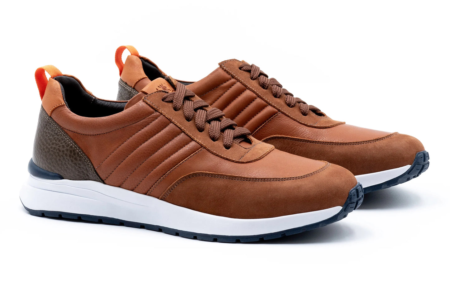 Dawson Saddle Leather Sneakers - Whiskey