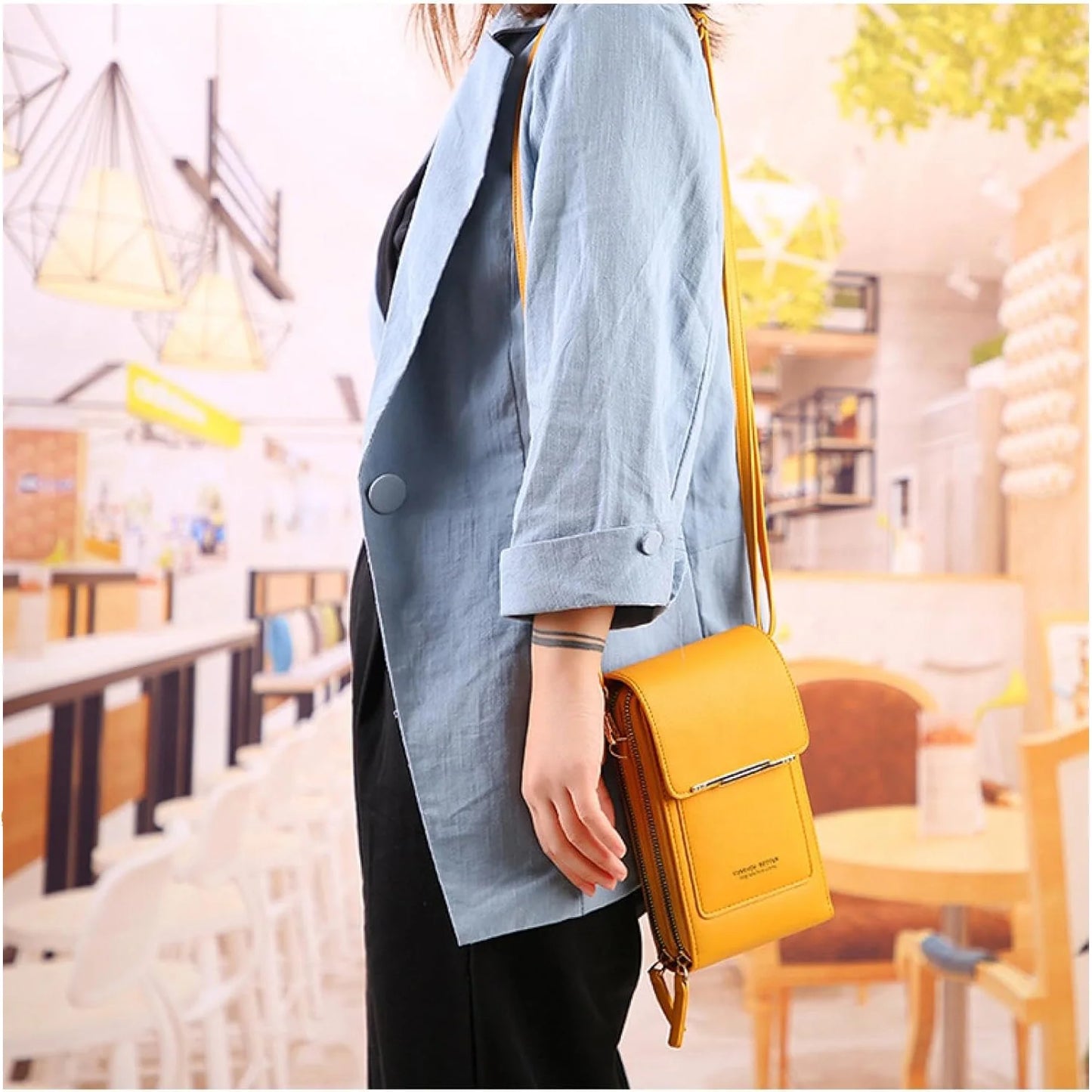 Anti-Theft Leather Bag,Small Crossbody Cell Phone Purse Wallet for Women,Rfid Block Phone Purse Crossbody with Shoulder Strap
