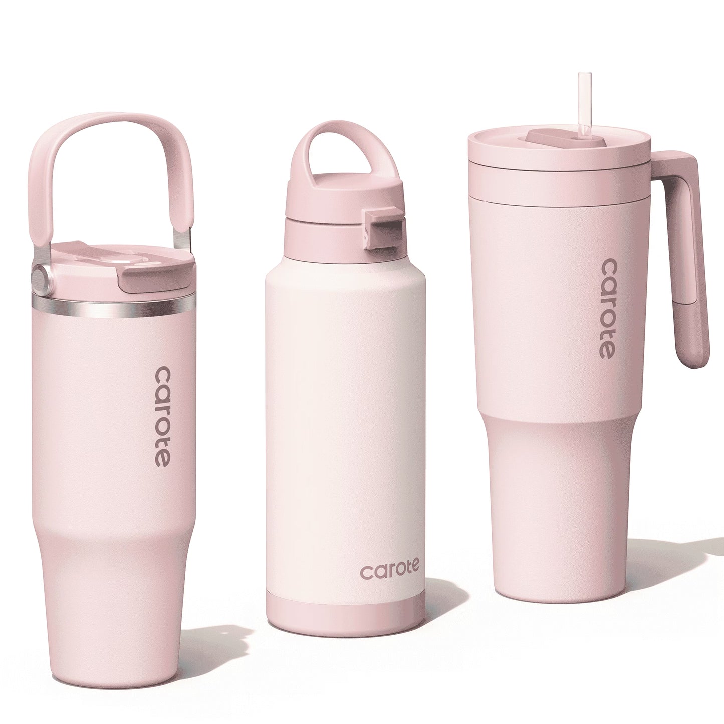 Carote 3-Piece Insulated Stainless Steel Tumbler Set, 40Oz,32Oz*2, Leak-Proof, Travel Mugs, Blue