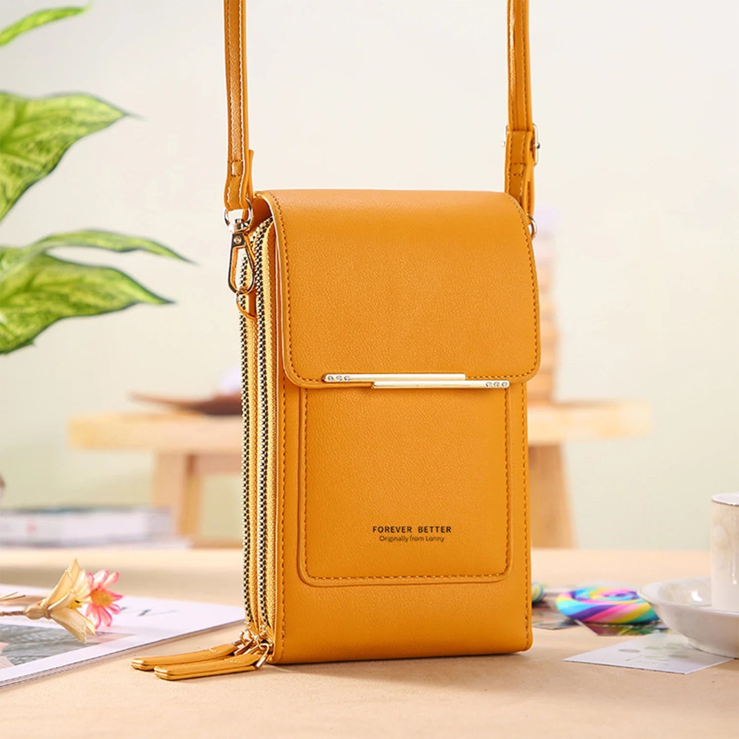 Anti-Theft Leather Bag,Small Crossbody Cell Phone Purse Wallet for Women,Rfid Block Phone Purse Crossbody with Shoulder Strap