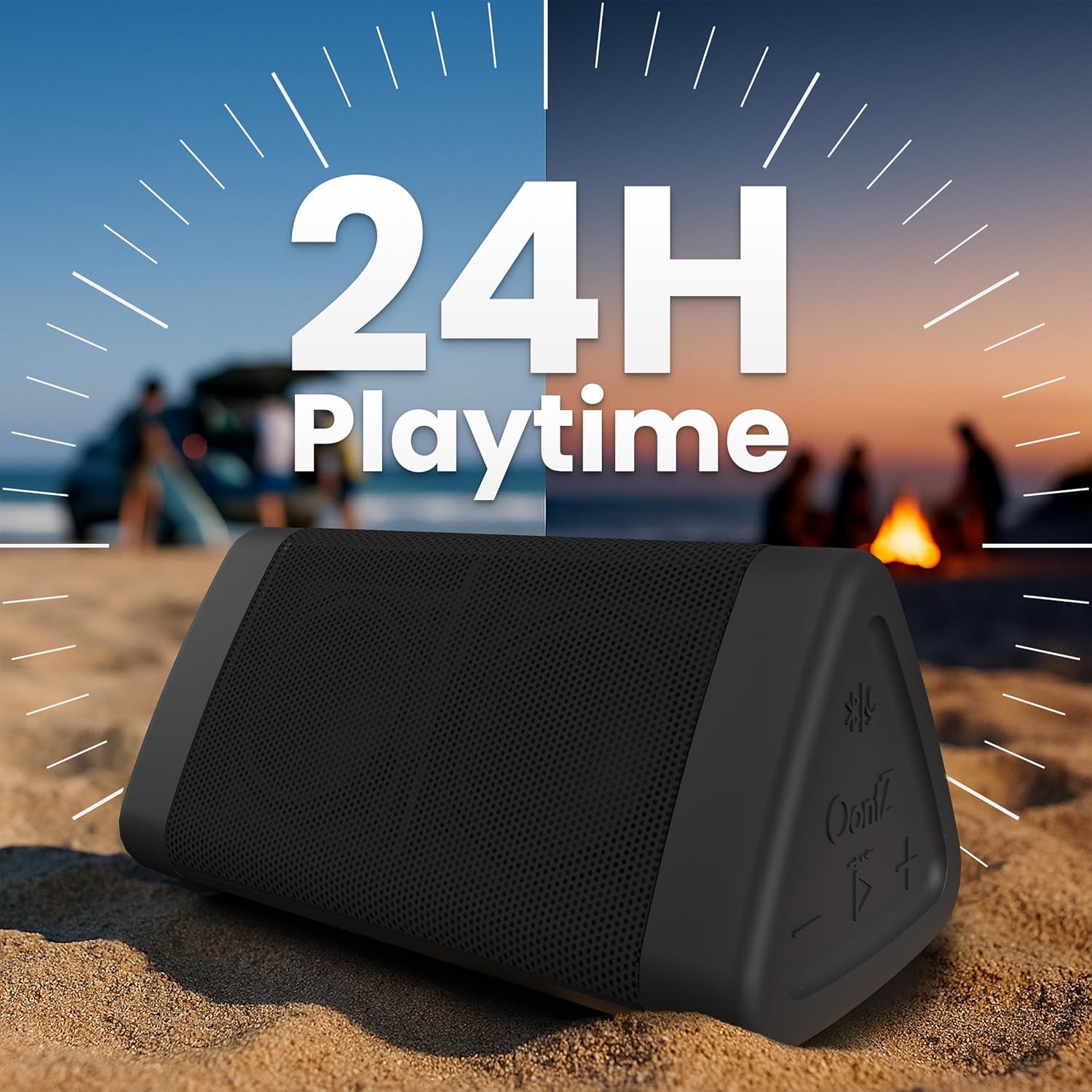 Oontz Angle 3 Portable Bluetooth Speaker 5.4 | 12W Sound, 24-Hr Battery, 100Ft Wireless Range, IPX5 Water-Resistant, Budget-Friendly Small Speaker, Great White Elephant Gifts for Adults (Black)