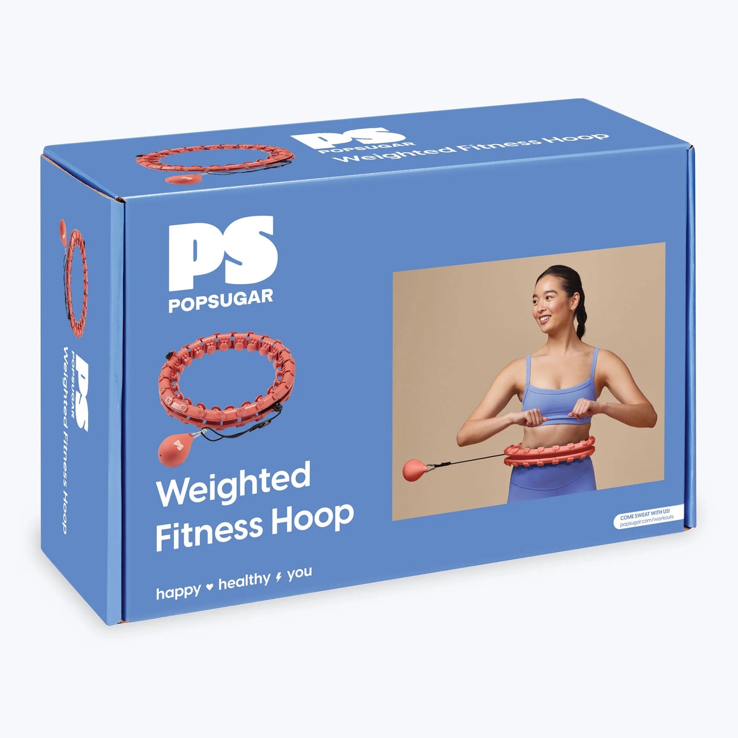 Popsugar Adjustable Weighted Fitness Hoop, Coral