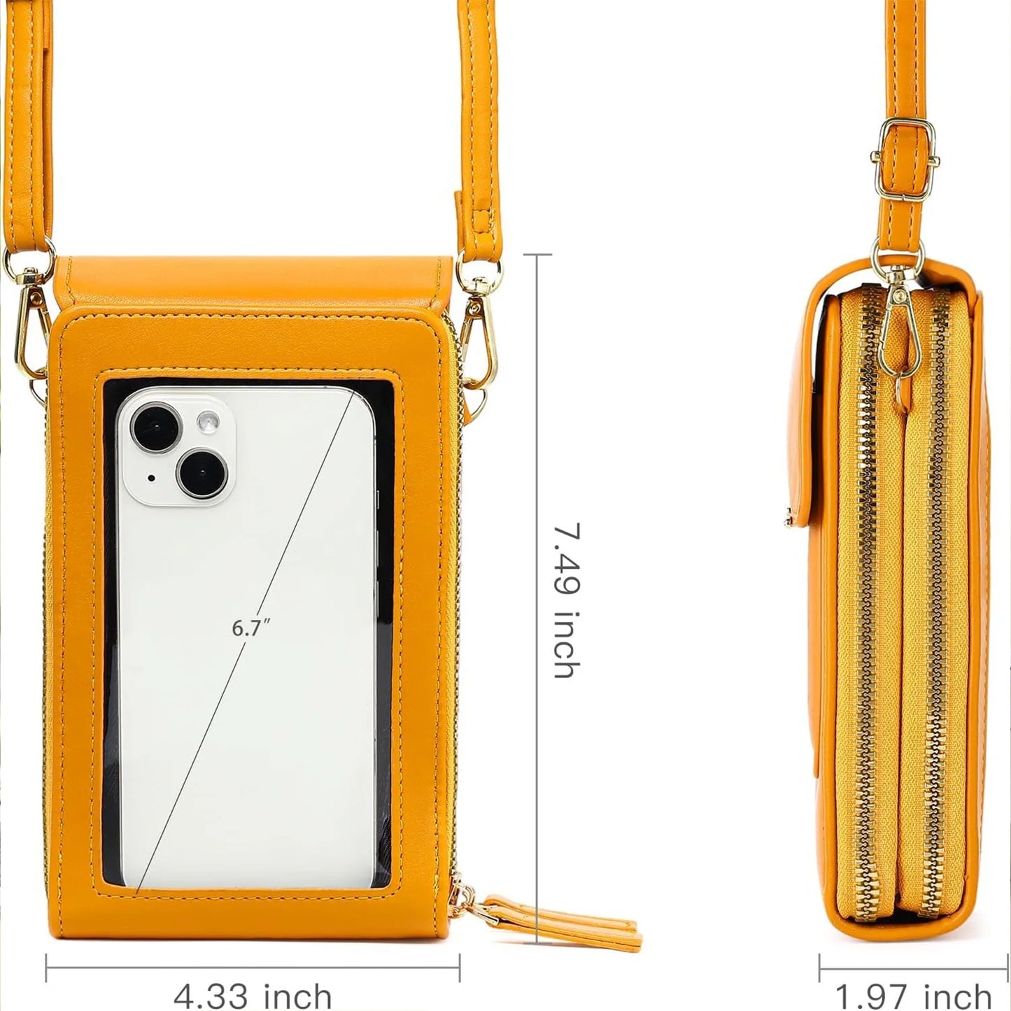 Anti-Theft Leather Bag,Small Crossbody Cell Phone Purse Wallet for Women,Rfid Block Phone Purse Crossbody with Shoulder Strap