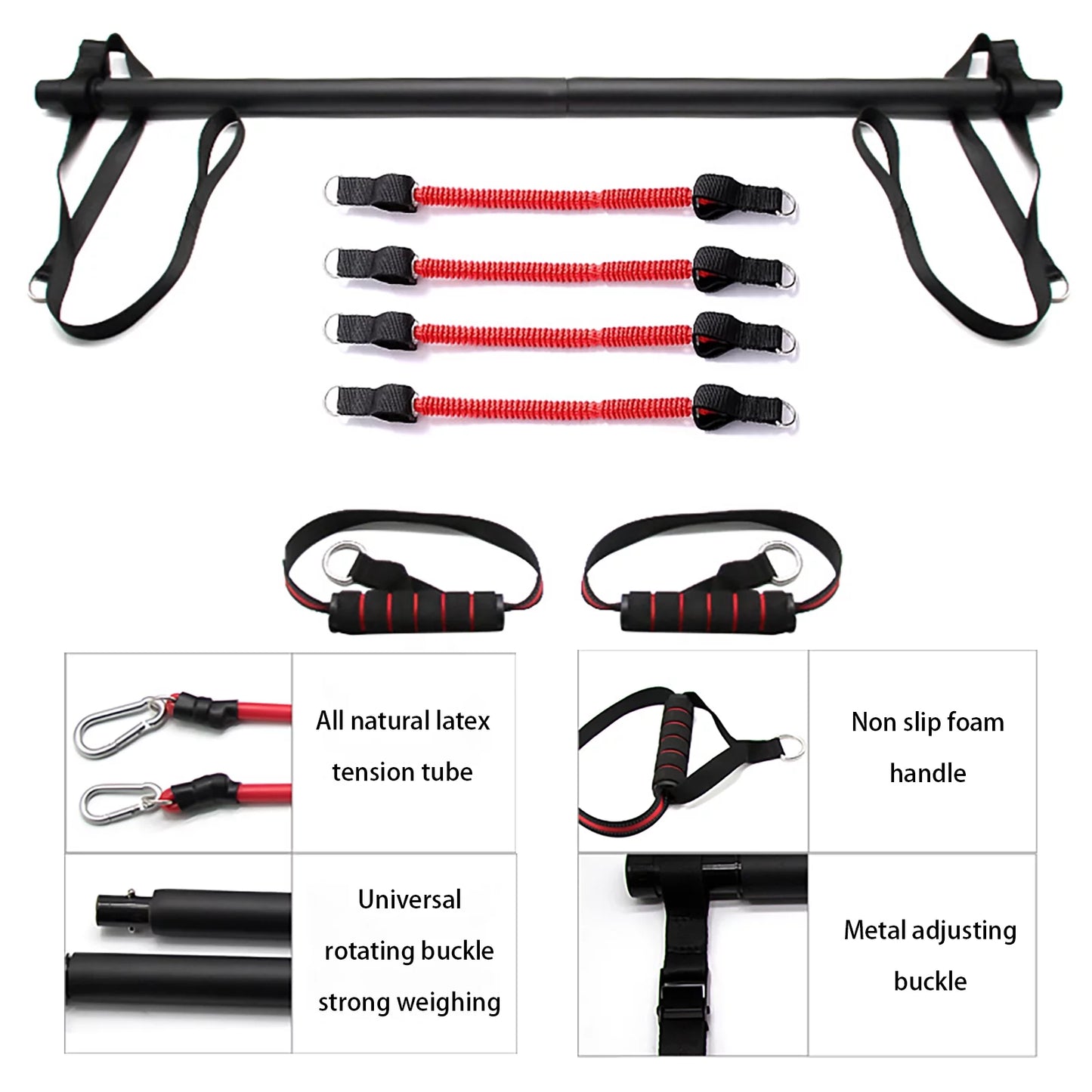 HOYOTIK Fitness Equipment Set, Exercise Equipment with Resistance Bands, Muscle Build Workout Equipment for Men/Women, Full-Body Fitness Equipment for Indoor/Outdoor/Travel