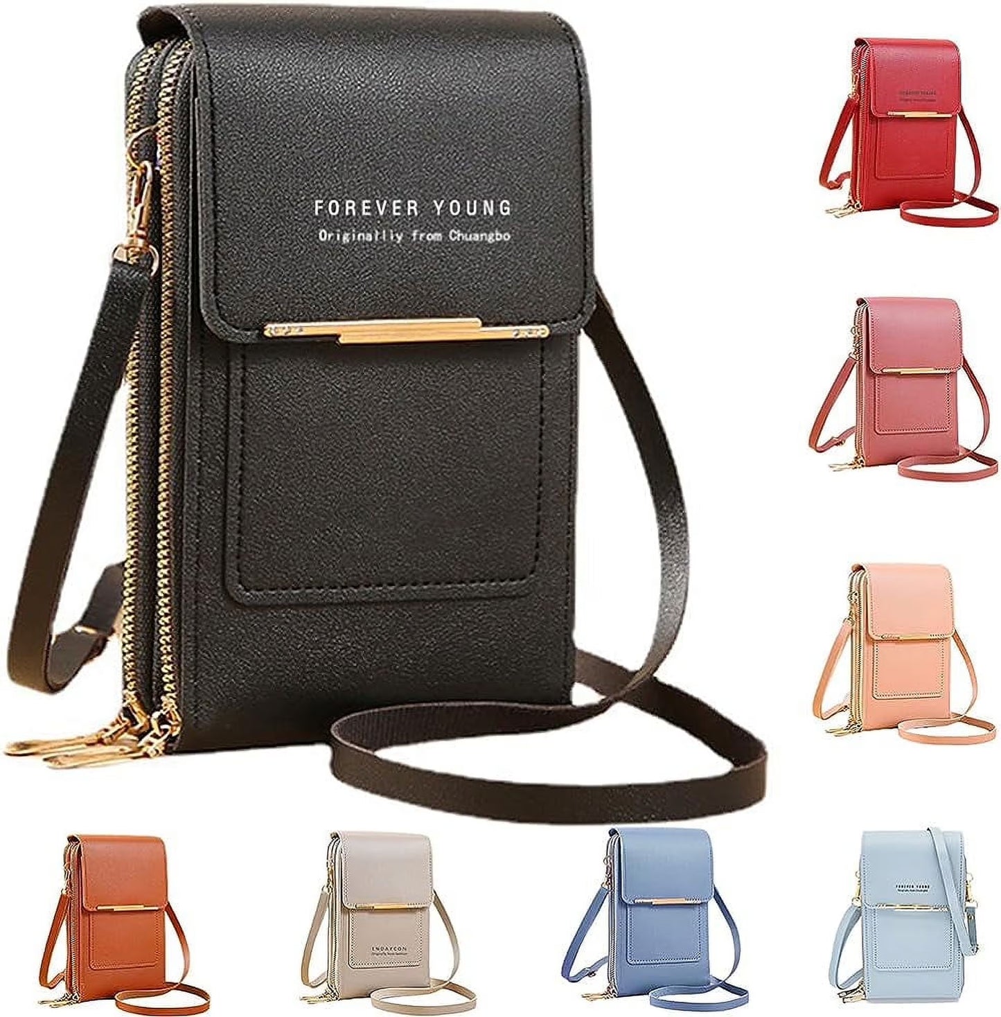 Anti-Theft Leather Bag,Small Crossbody Cell Phone Purse Wallet for Women,Rfid Block Phone Purse Crossbody with Shoulder Strap