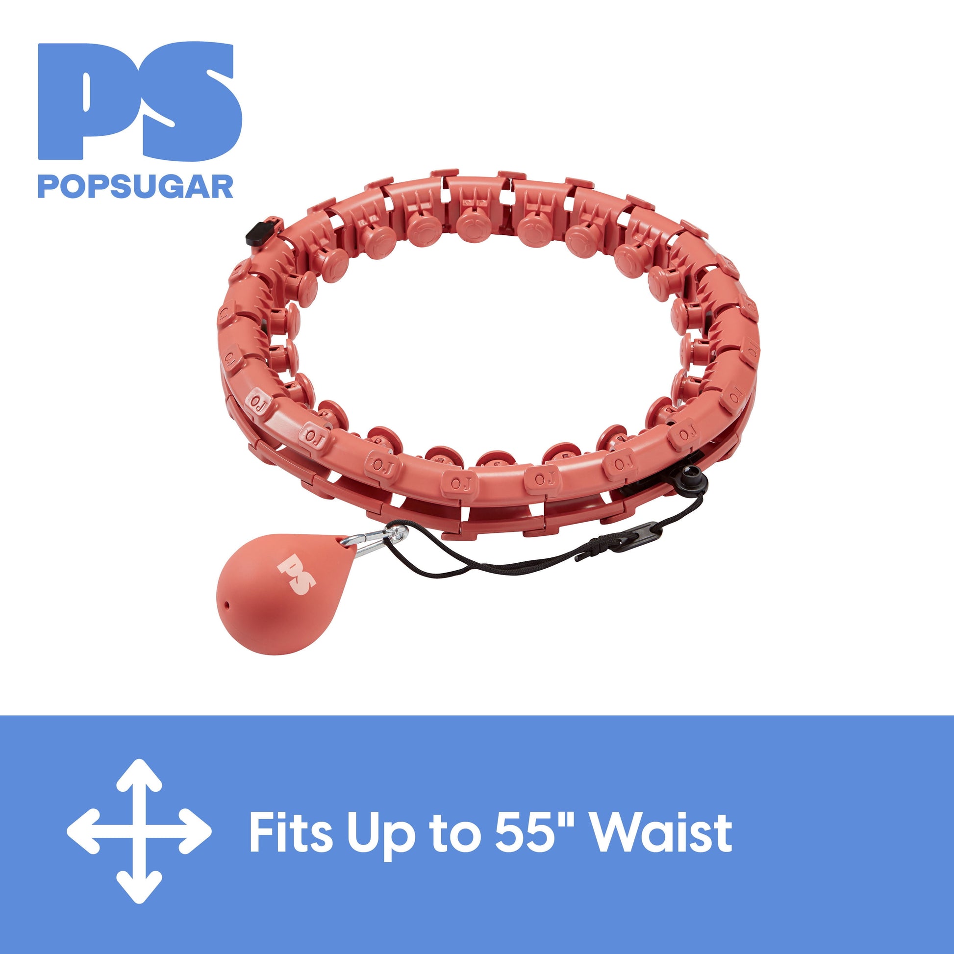 Popsugar Adjustable Weighted Fitness Hoop, Coral