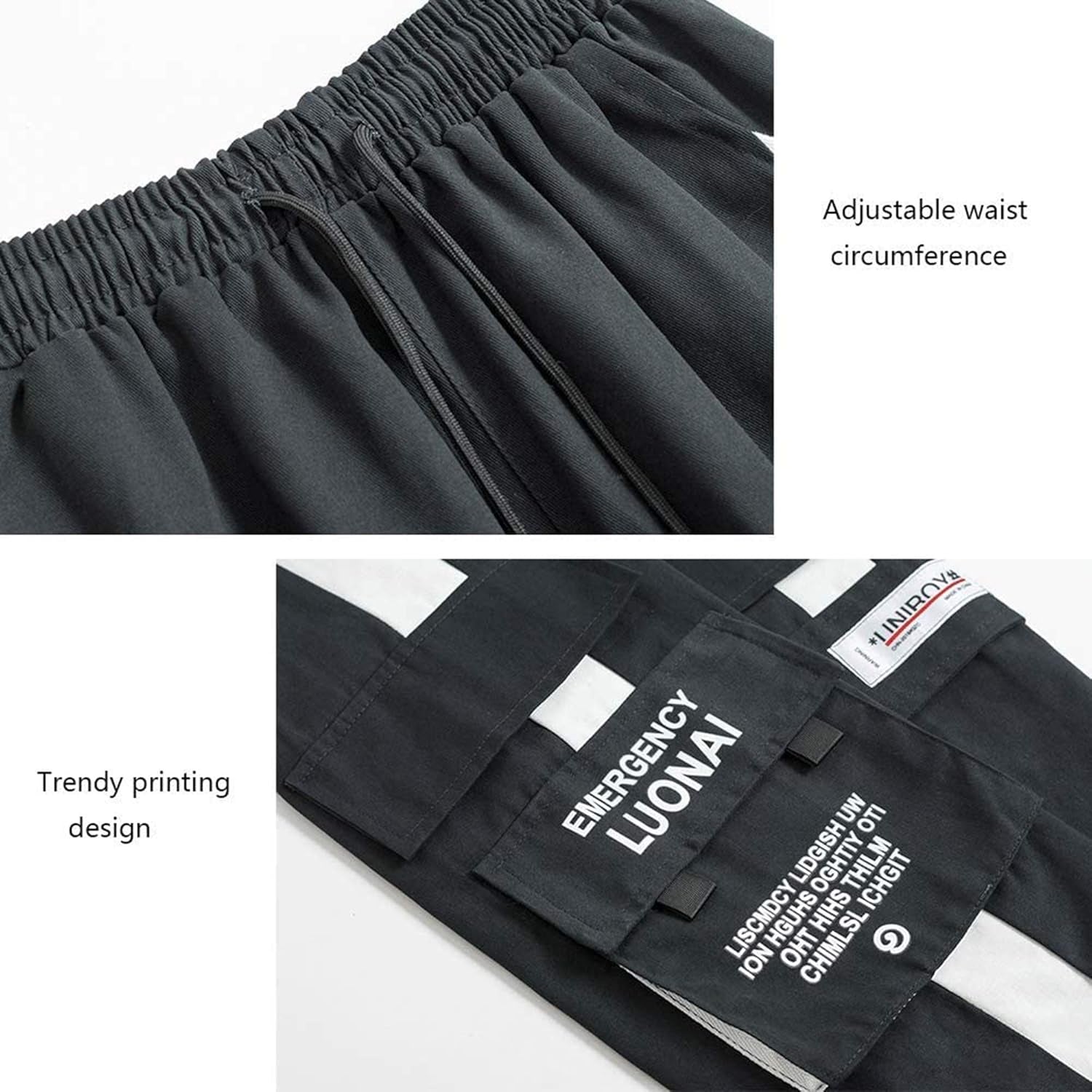 XYXIONGMAO Men'S Streetwear Joggers Casual Sports Pants Baggy Casual Techwear Hip Hop Sweatpants Black Cargo Pants for Men