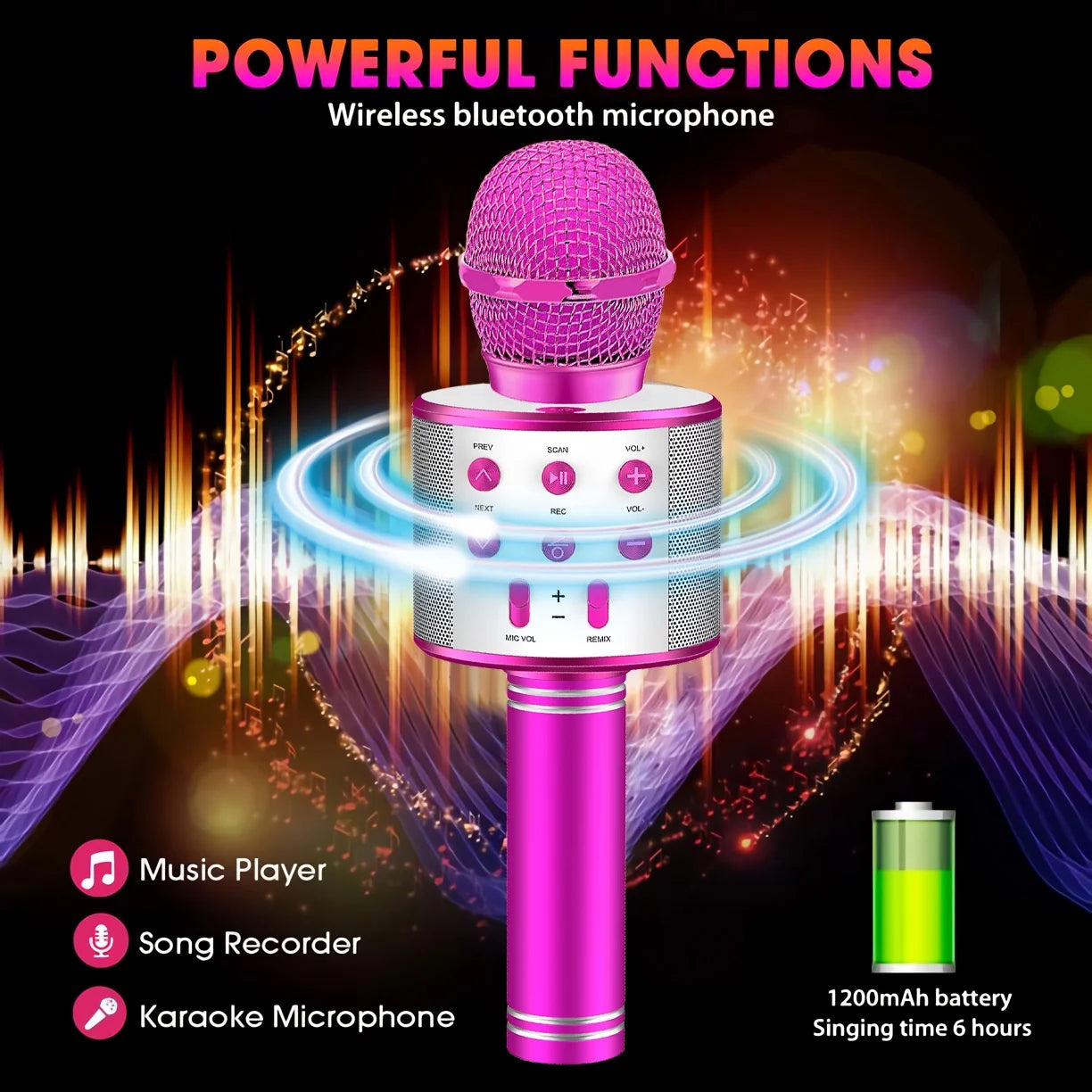 Karaoke Microphone for Kids, Toys for 3-12 Year Old Girls, Kids Microphone Girls Toys Bluetooth Microphone Birthday Gifts for 3 4 5 6 7 8 Years Old Girls Boys