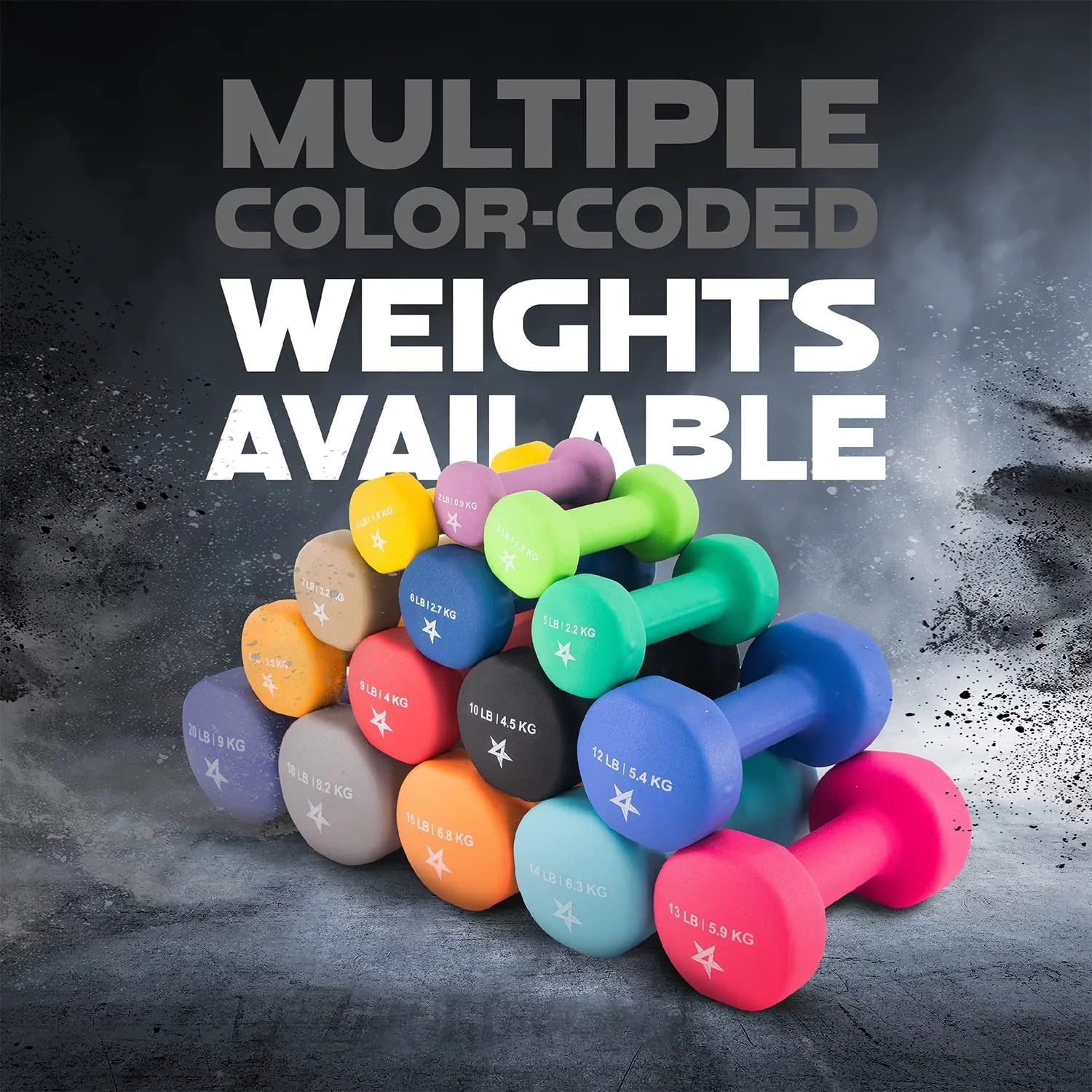 Yes4All Neoprene Coated Dumbbell for Women, Black, 10 Lb Pair