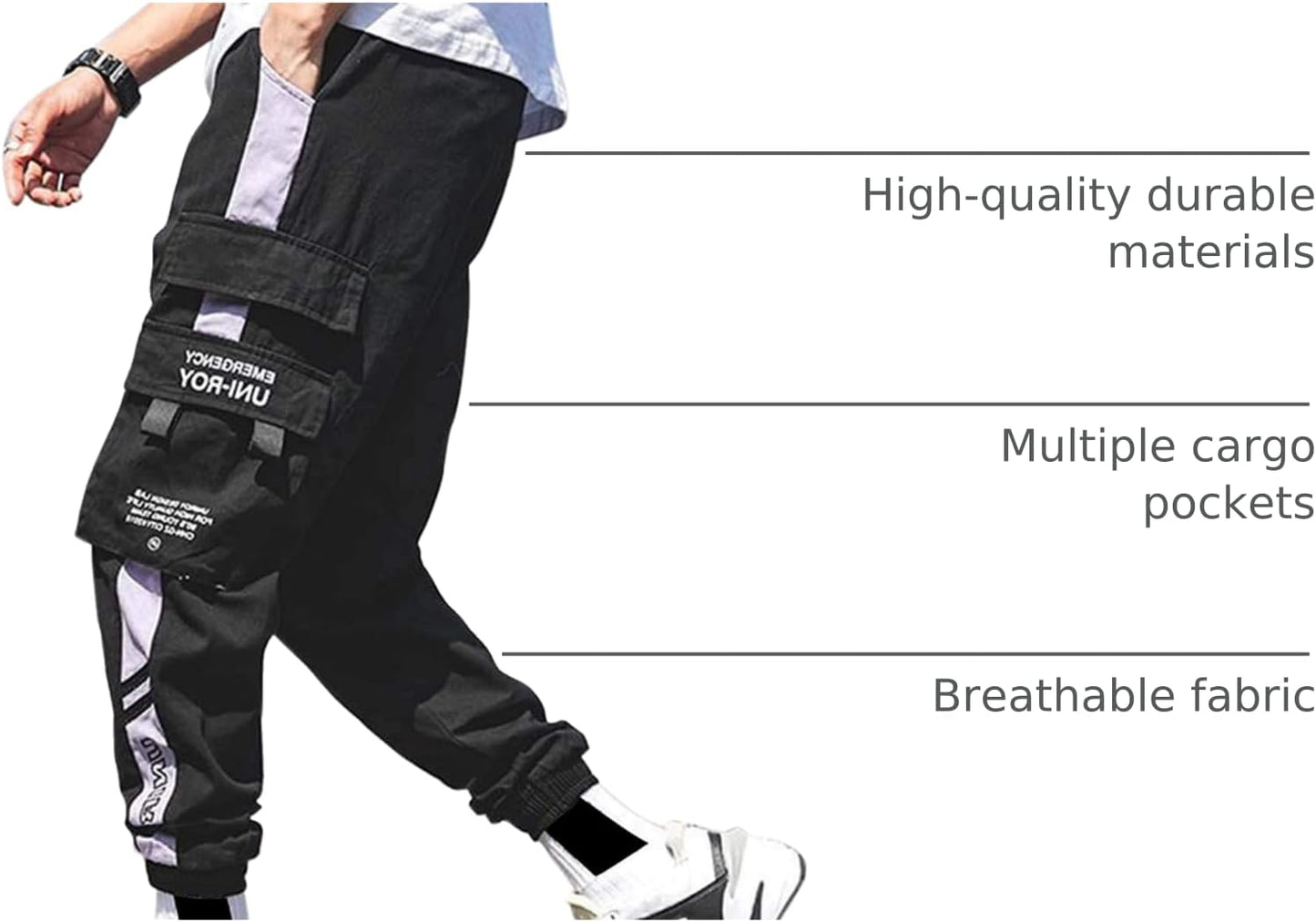 XYXIONGMAO Men'S Streetwear Joggers Casual Sports Pants Baggy Casual Techwear Hip Hop Sweatpants Black Cargo Pants for Men