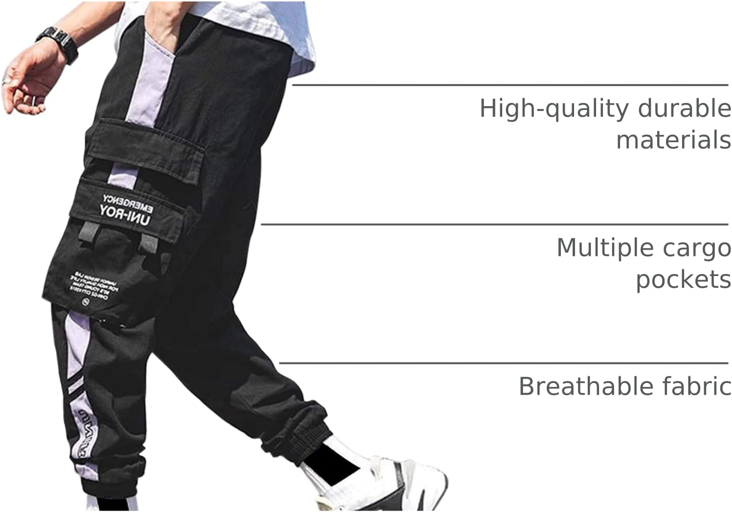 XYXIONGMAO Men'S Streetwear Joggers Casual Sports Pants Baggy Casual Techwear Hip Hop Sweatpants Black Cargo Pants for Men