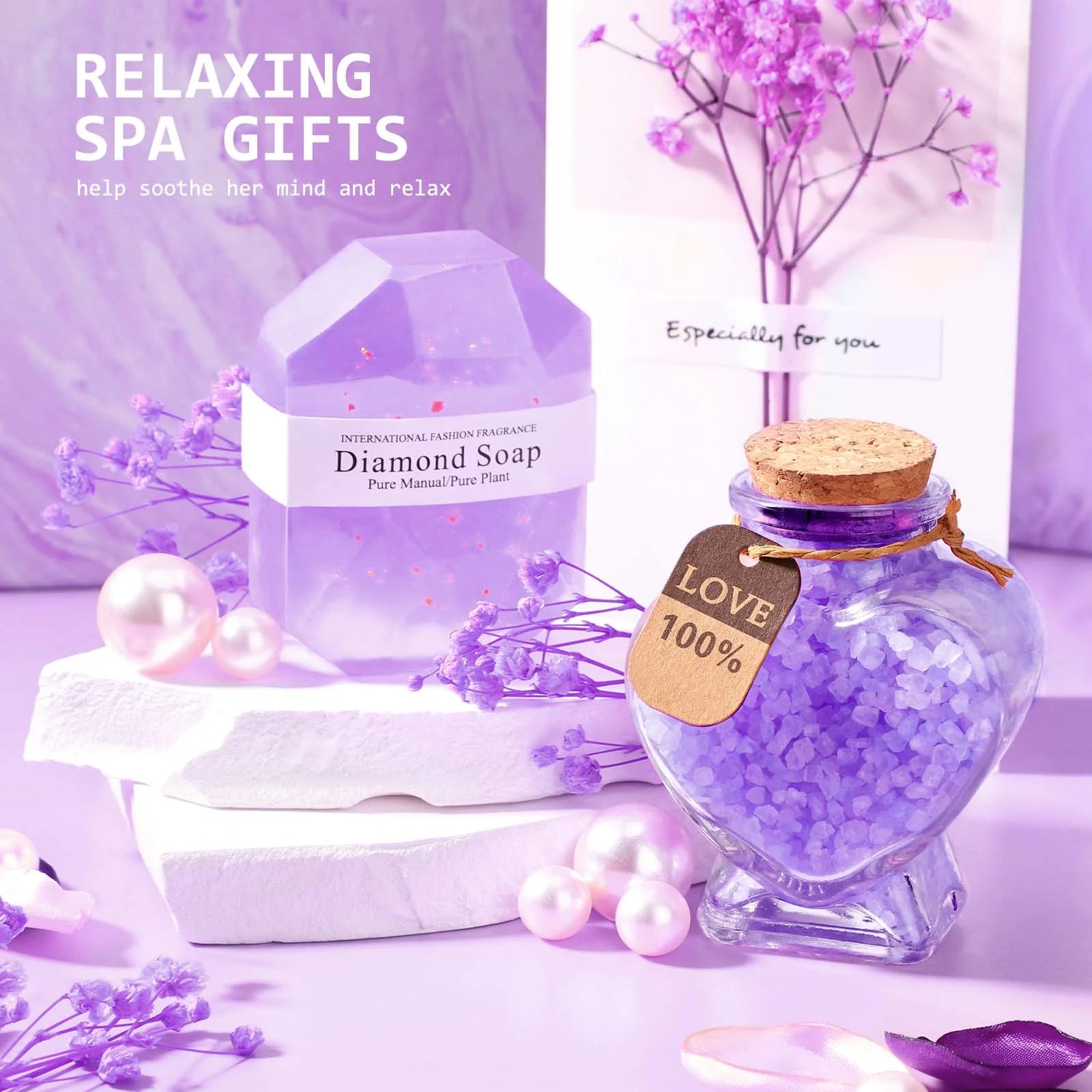 Ayieyill Gift Baskets Set for Women, 10 Pack Bath and Body Set for Christmas Holiday Birthday Gift, Purple