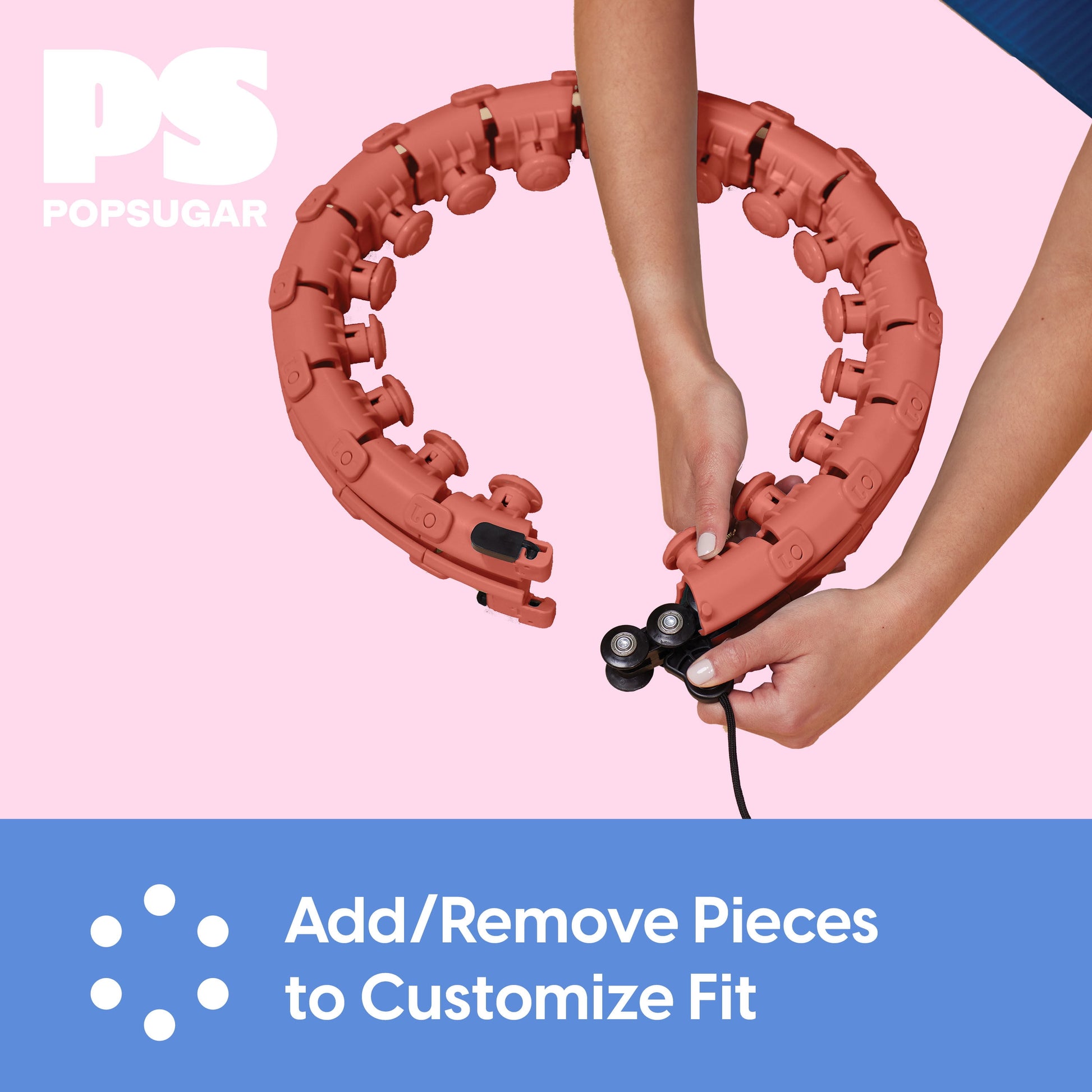 Popsugar Adjustable Weighted Fitness Hoop, Coral