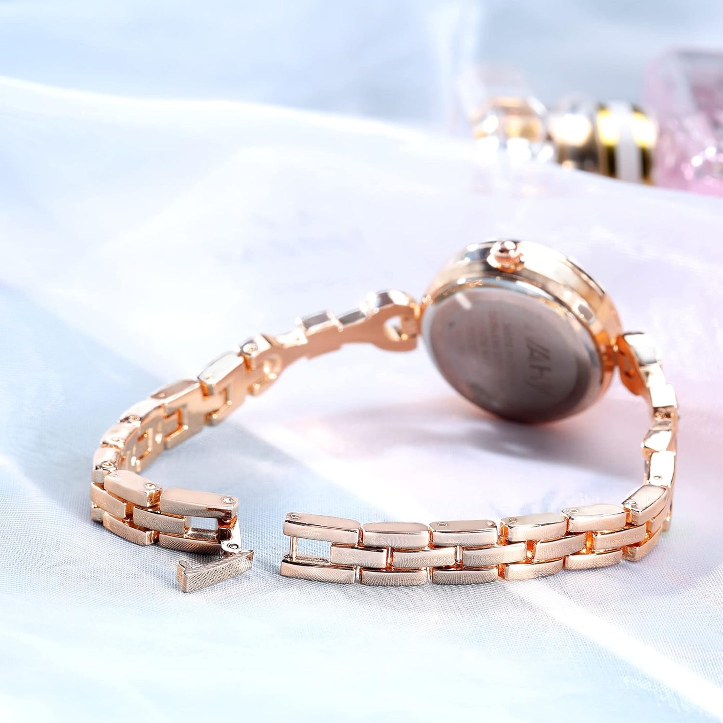 Clastyle Rose Gold Watch and Bracelets Set with 3 Bangle Elegant Mothers Day Gift for Momdiamond Women Bracelet Watch Set Stainless Steel Strap Ladies Wrist Watches