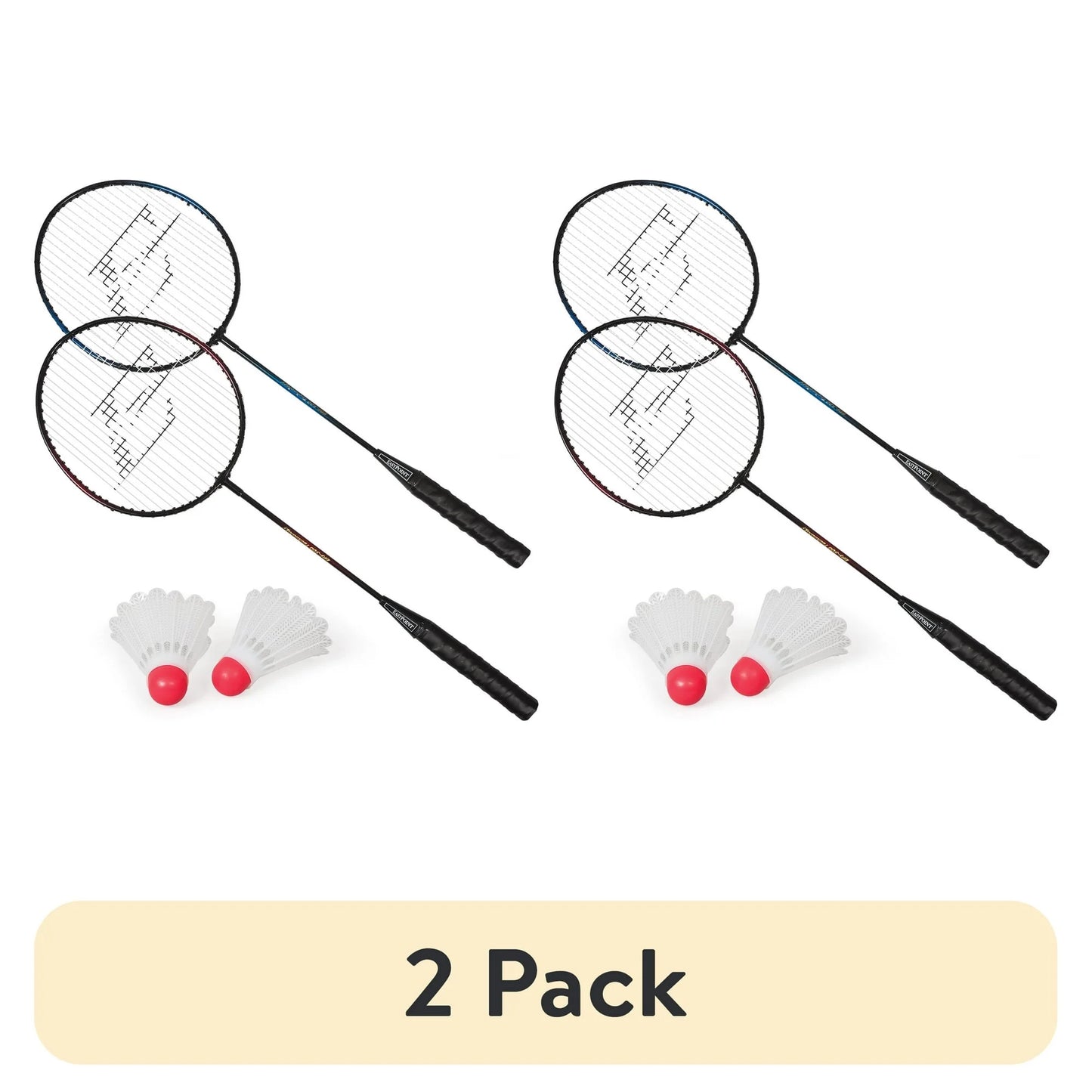 Eastpoint Sports 2 Player Badminton Racket Set; 2 Rackets with Steel Shafts, 2 Shuttlecock Birdies