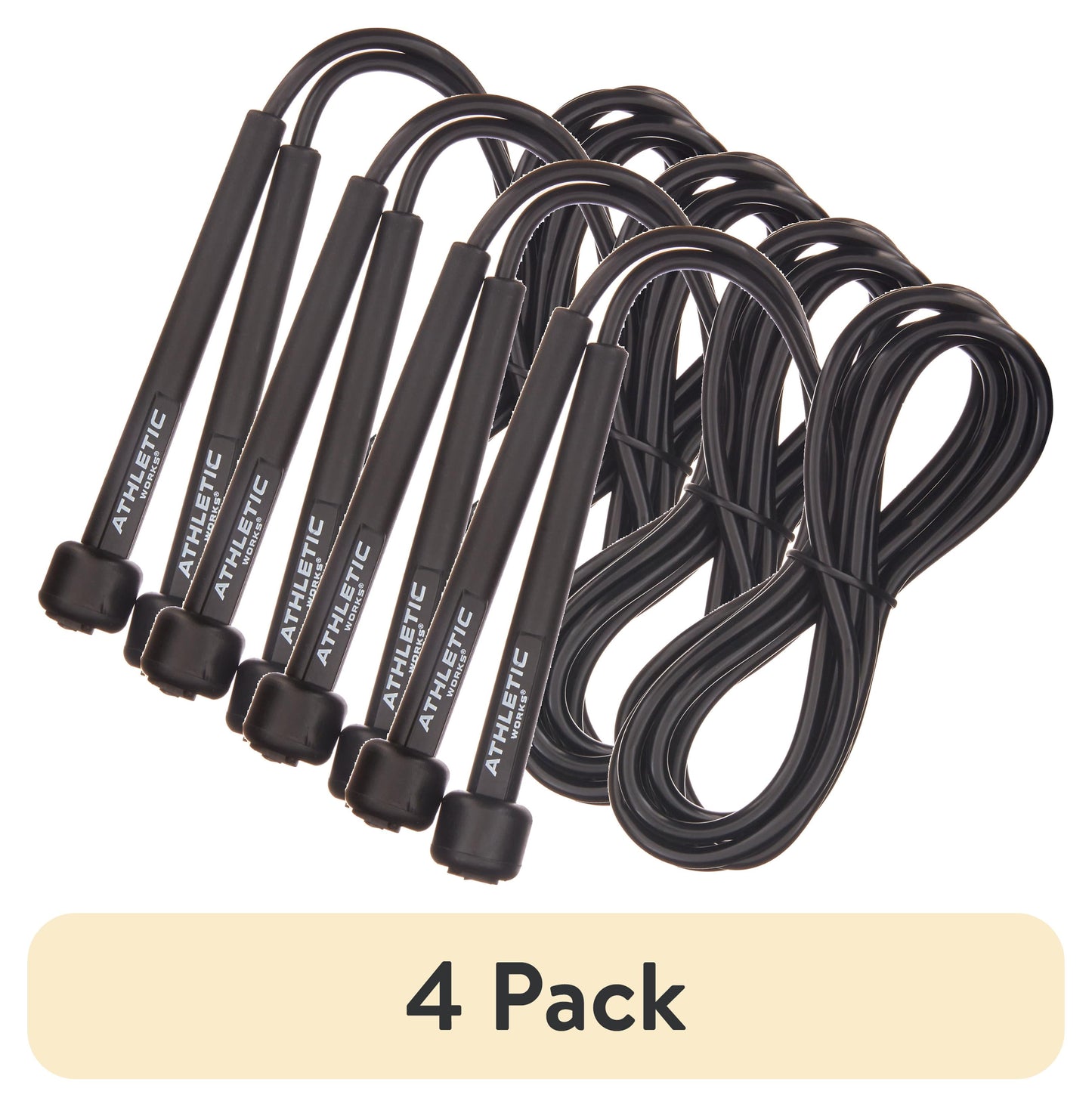 Athletic Works Adjustable Weighted Jump Rope, Adjusts up to 9' Length, Black