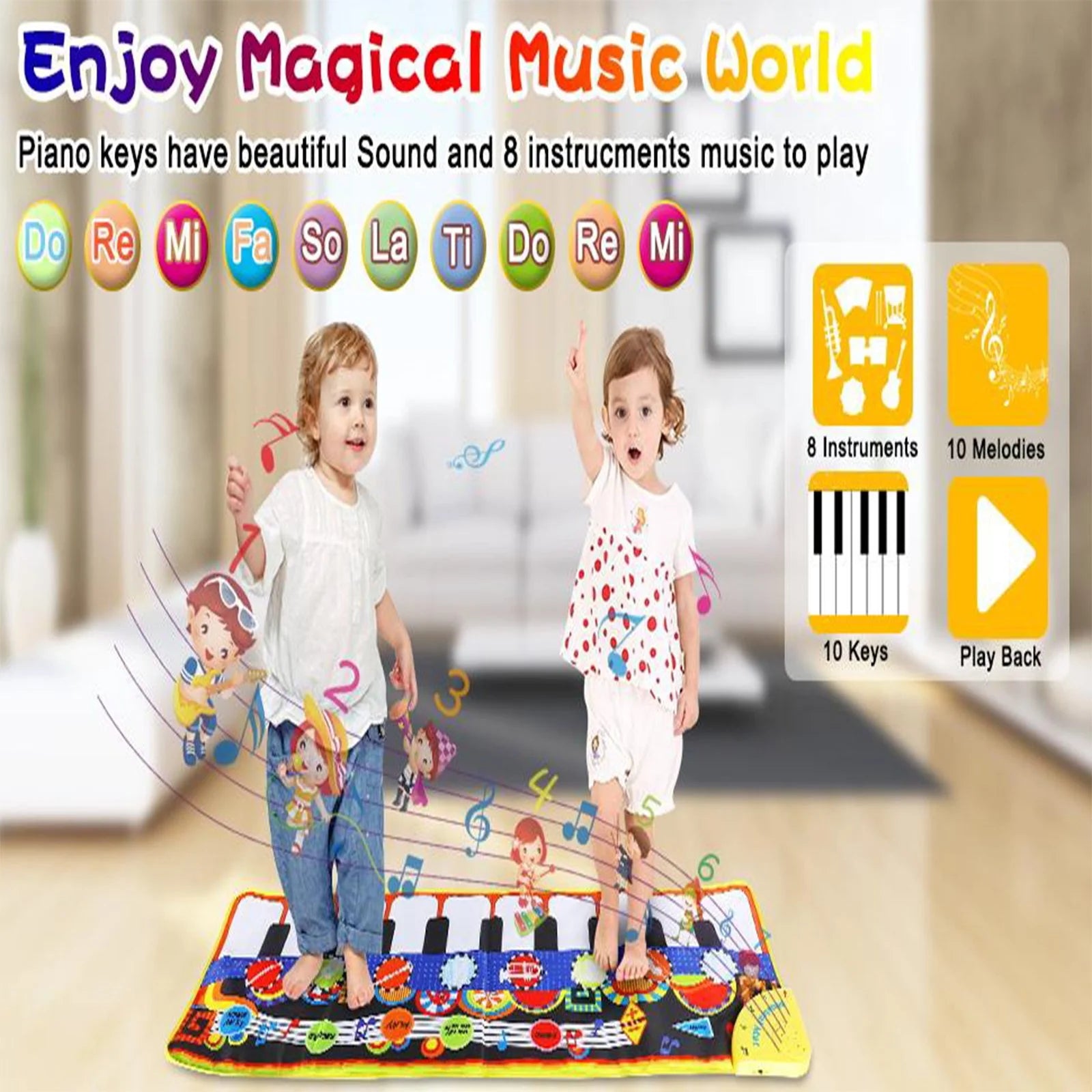 Somnr Musical Piano Mat Electronic Multi-Functional Musical Mats for Kids 3+ Years Old Toddler