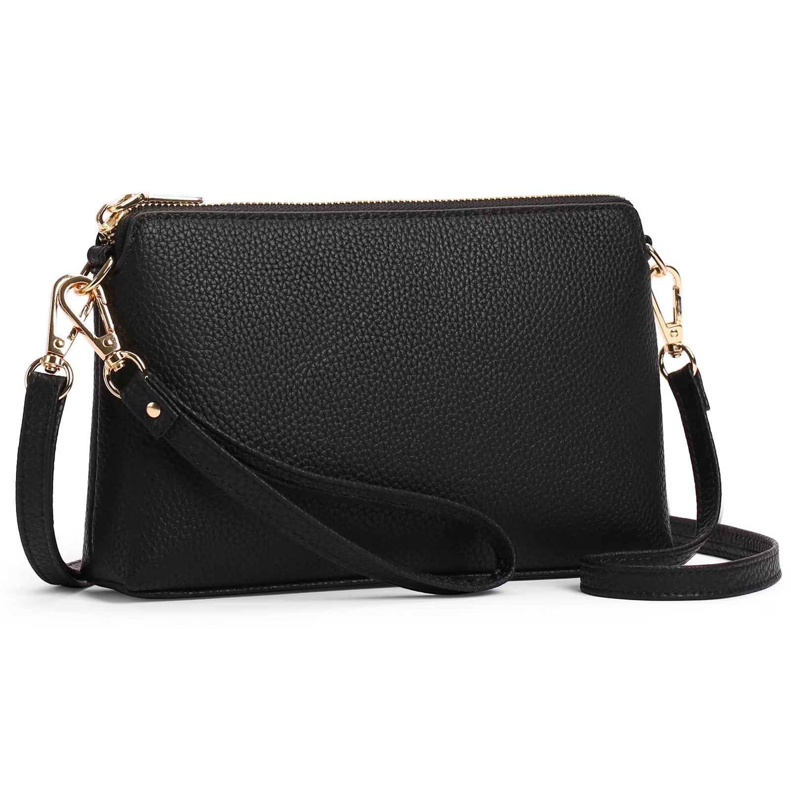 GAEKEAO Crossbody Bags for Women Small Genuine Leather Shoulder Purse Cross Body Bag with Wristlet Top Zipper