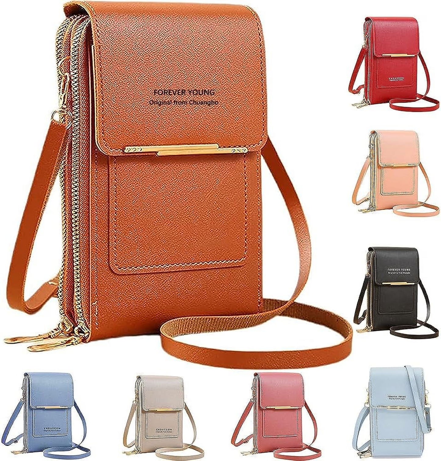 Anti-Theft Leather Bag,Small Crossbody Cell Phone Purse Wallet for Women,Rfid Block Phone Purse Crossbody with Shoulder Strap