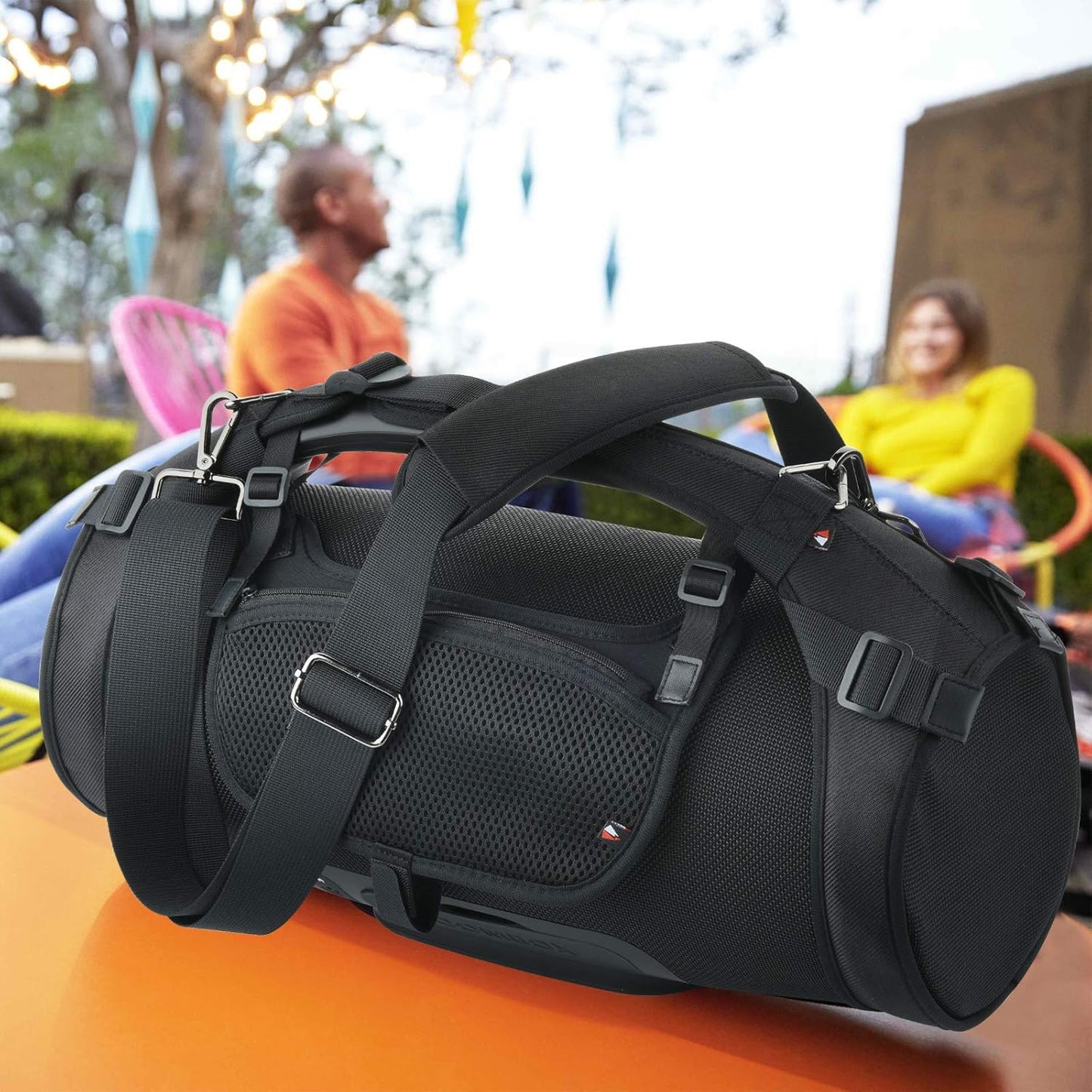 Travel Carrying Strap for JBL Boombox/Boombox 2 Waterproof Portable Speaker, Shoulder Strap with Two Side Covers Travel Carrying Pouch for JBL Boombox (Black)