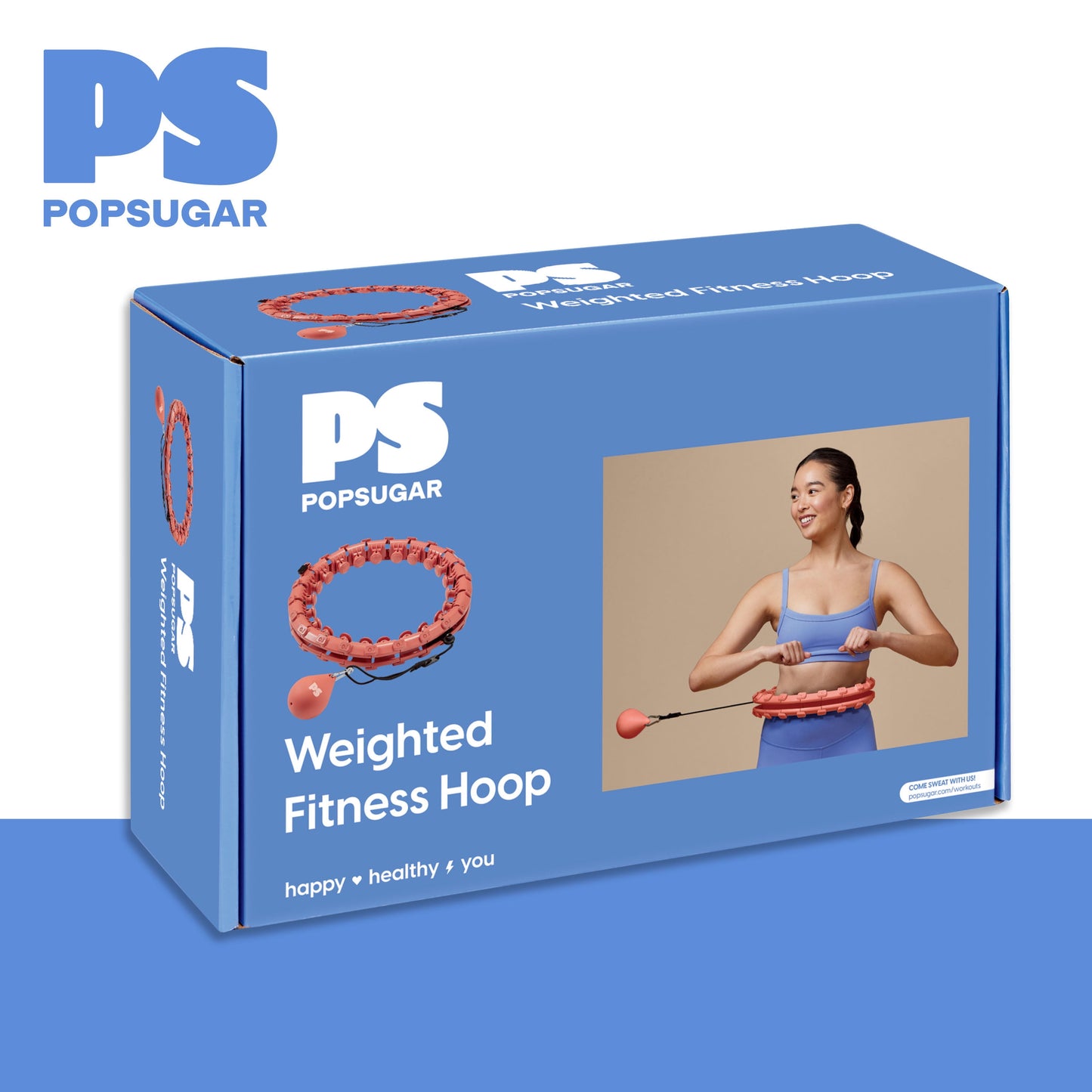 Popsugar Adjustable Weighted Fitness Hoop, Coral
