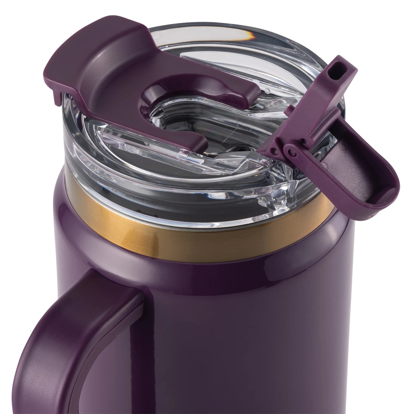 32 Fl Oz Stainless Steel Luna Tumbler with Handle and Dual Straw Lid, Purple